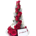 30cm Metallic White Strawberry Tower (Medium)