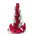 30cm Metallic White Strawberry Tower (Medium)