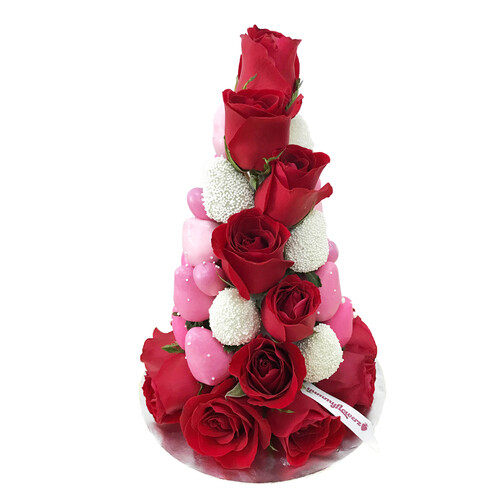 25cm Pearl Pink Ombre Strawberry Tower (Small)