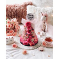 25cm Pastel Pink Unicorn Strawberry Tower